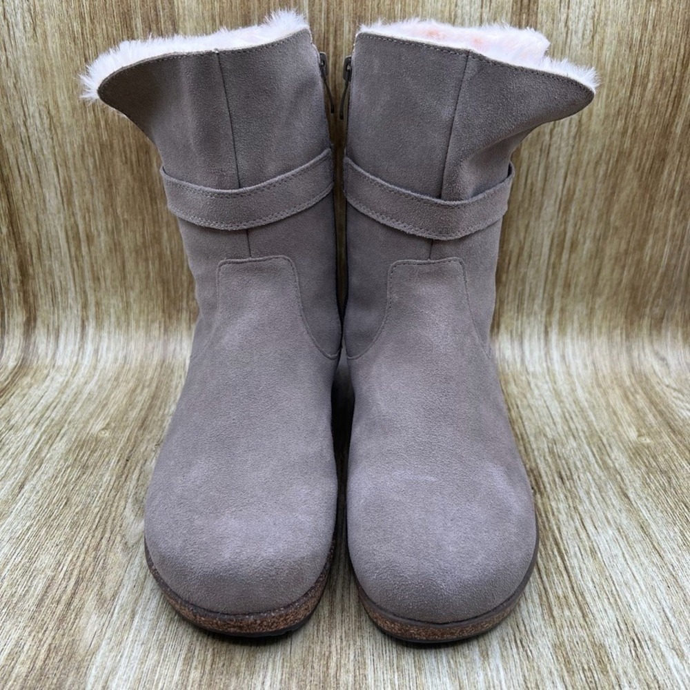 Orthofeet Claire Faux Fur Women's Size 9 Wide Lined Water Repellent Suede Boot - Picture 2 of 9